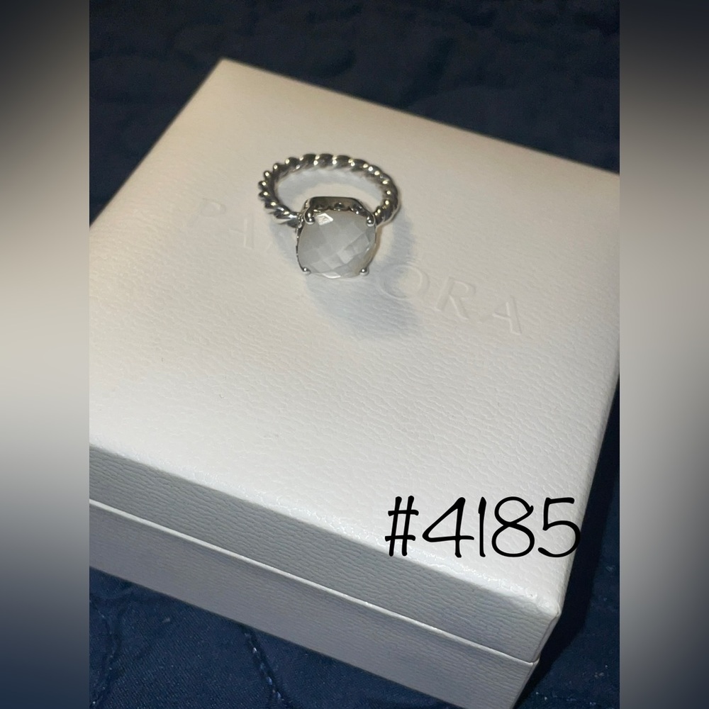 Pandora Mother of Pearl Ring Retired  #4185